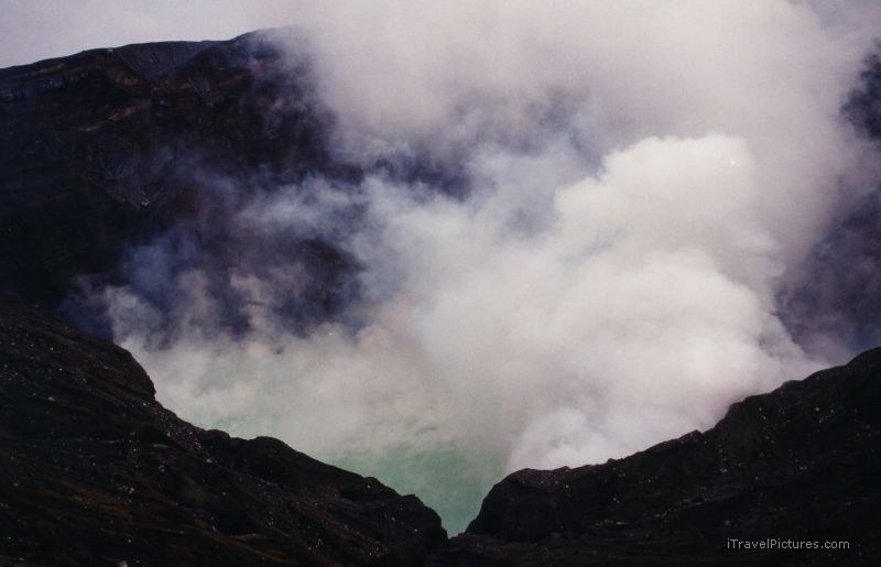 Aso-san Nakadake summit crater volcano lake
